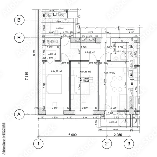 Vector apartment floor plan or layout