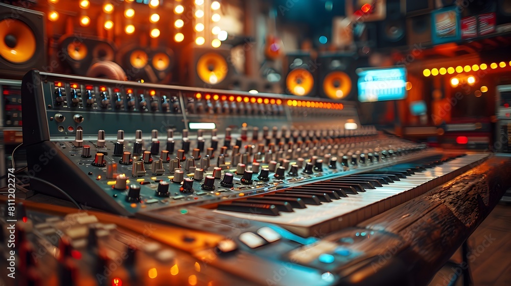 Sound Engineer Mixing Music in Recording Studio with Professional Audio Equipment