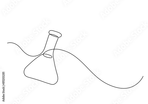 Glass bulb. Continuous line drawing.