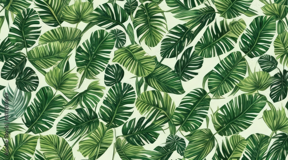 Tropical green leaves background Tropical green leaves background