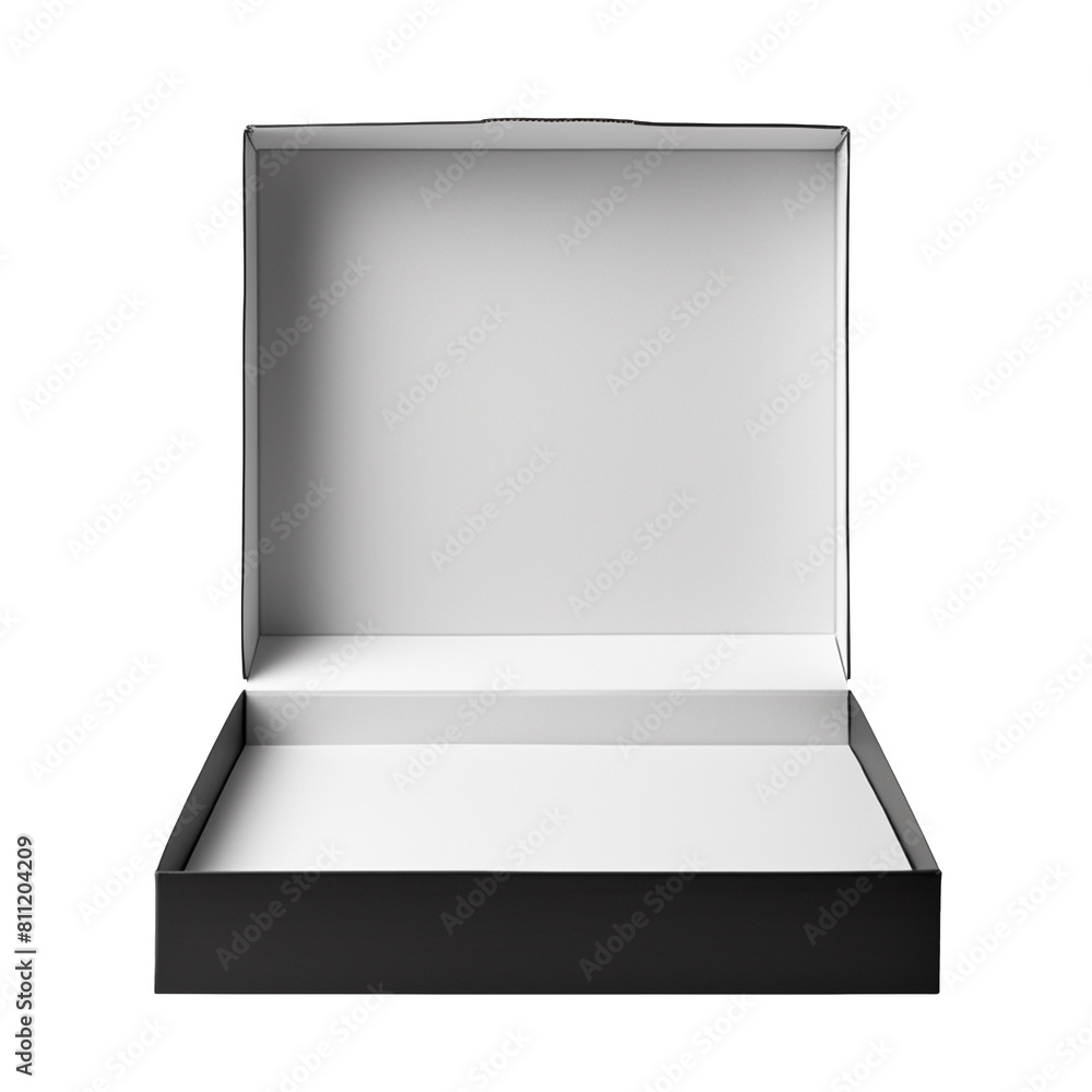Open blank carton pizza box isolated on transparent background Open blank carton pizza box isolated on transparent background