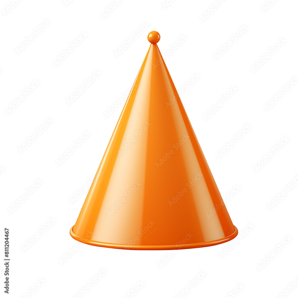 Orange decorative party hat isolated on transparent background Orange decorative party hat isolated on transparent background