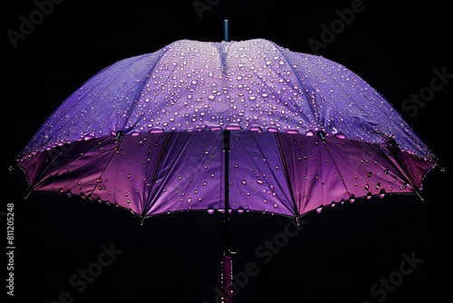 Isolated illustration of a single black umbrella open for protection from rainy weather photo