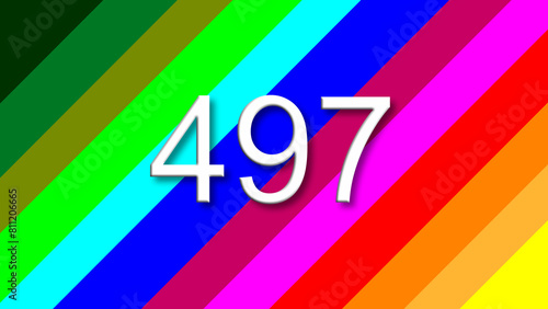 497 colorful rainbow background year number