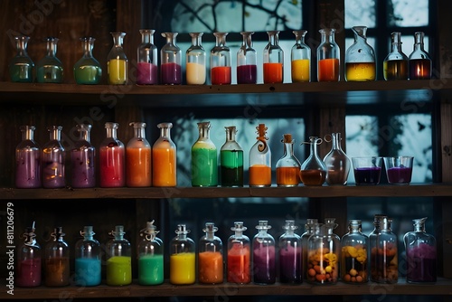 Wallpaper Mural a vintage laboratory full of glassware and colorful chemical Torontodigital.ca