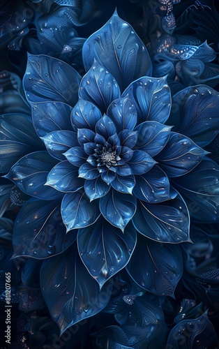 Wallpaper Mural A blue flower with a white center Torontodigital.ca