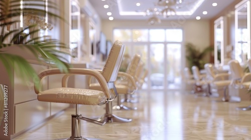 Elegant and Inviting Beauty Salon Interior with Soothing Ambiance and Luxurious Decor