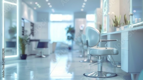 Elegant Beauty Salon Interior with Luxurious Furnishings and Lighting