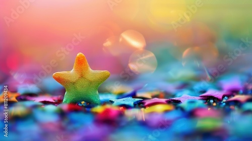colorful stars selected focus with bokeh