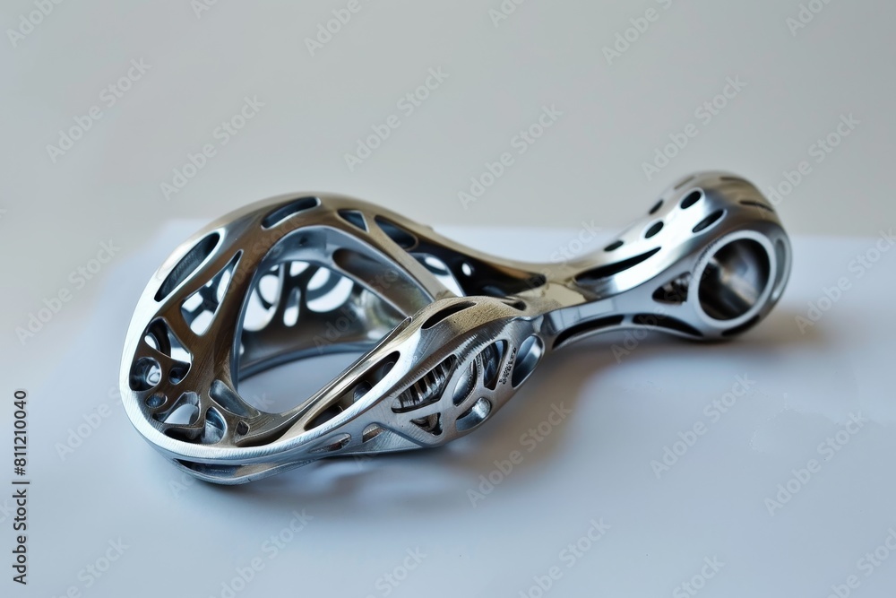 Close-up of a futuristic sculpture resembling a can opener, twisted and placed on a table, A futuristic sculpture of a can opener twisted into an intricate design Close-up of a futuristic sculpture resembling a can opener, twisted and placed on a table, A futuristic sculpture of a can opener twisted into an intricate design