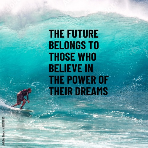 Qoutes for success, The future belongs to those who believe in the power of their dreams photo