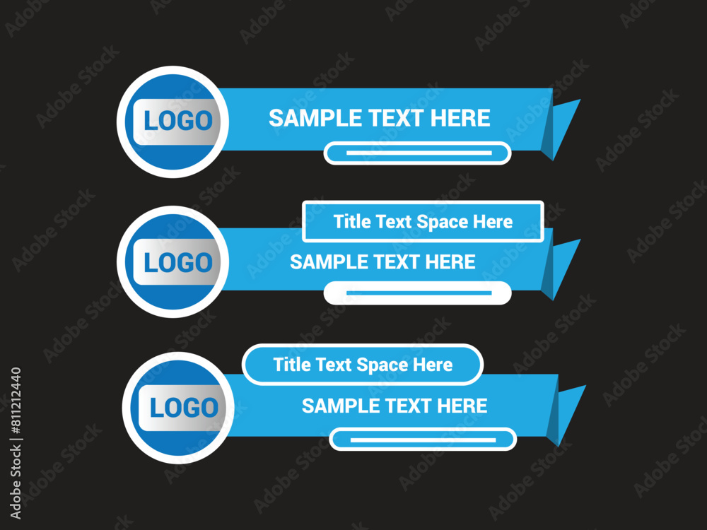 Vector Lower Third for Television News Bar Design Template, Lower Third News and Video Bars Set Vector Lower Third for Television News Bar Design Template, Lower Third News and Video Bars Set