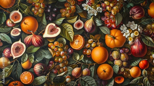 Exotic Fruits Ornate Botanical Wallpaper Design for Luxurious Interiors