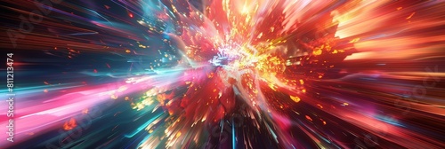 Explosive Power Surge Radiating with Cinematic Light and Dynamic Energy in a Futuristic Environment © Mickey