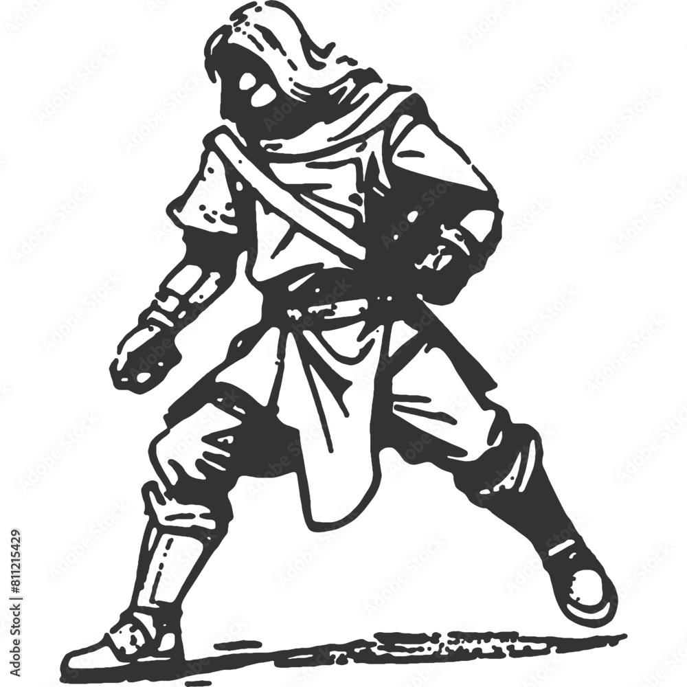 Obraz premium Quest for Happiness Vintage Illustration Vector