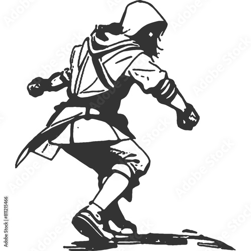 Quest for Happiness Vintage Illustration Vector