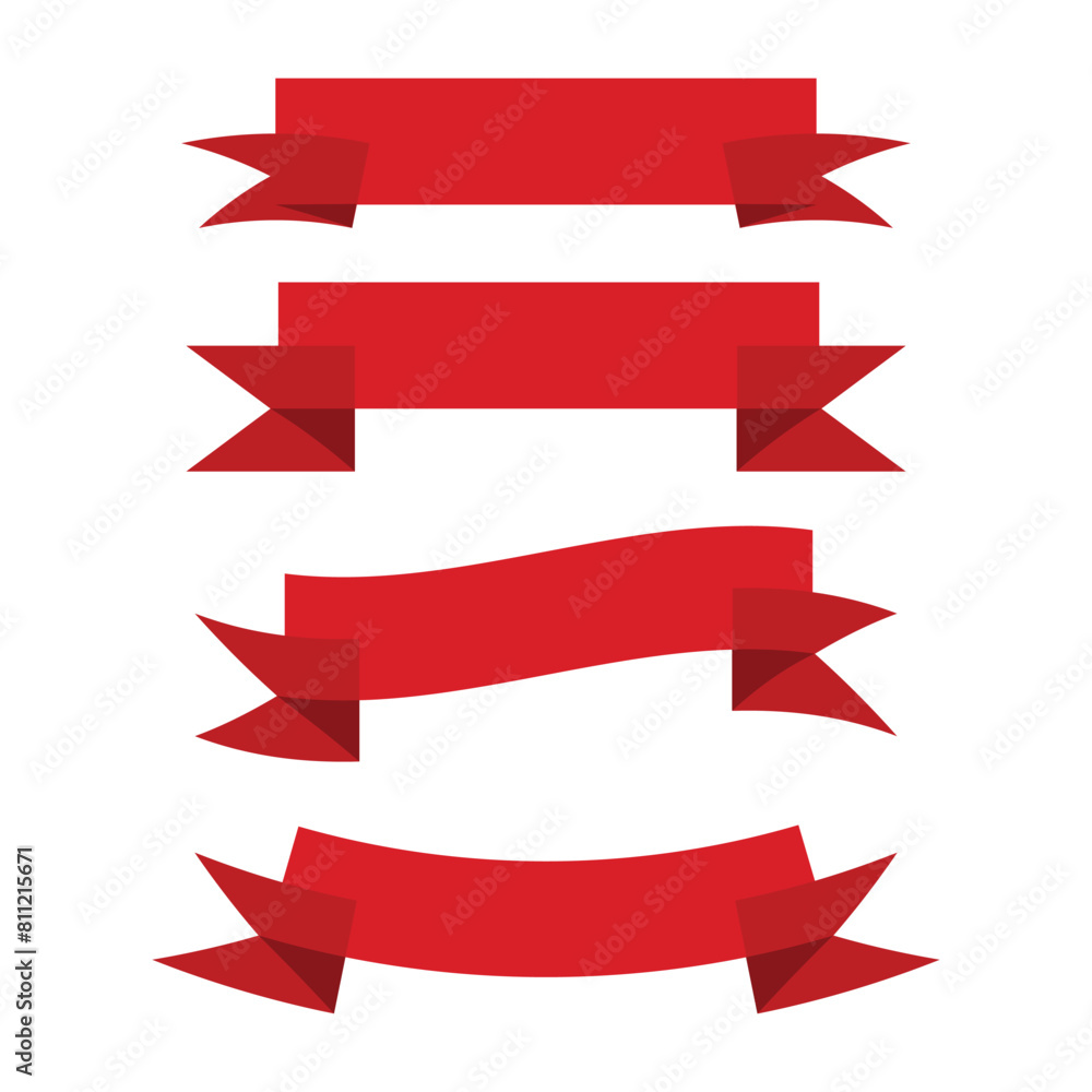 Vector red ribbons. Ribbon banner promotion vector illustration. Vector red ribbons. Ribbon banner promotion vector illustration.