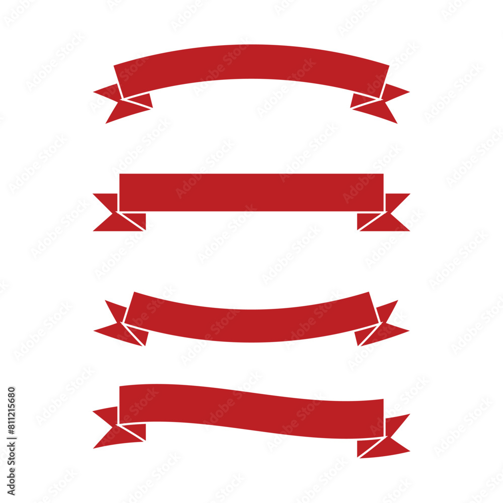 Vector red ribbons. Ribbon banner promotion vector illustration. Vector red ribbons. Ribbon banner promotion vector illustration.