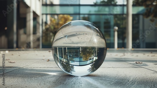 Glass Ball Photo Effect Mockup hyper realistic 