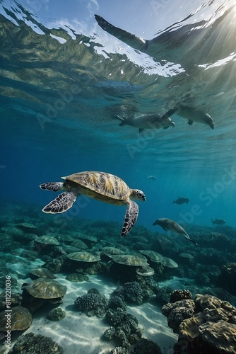 sea turtle swimming © Dhanushka