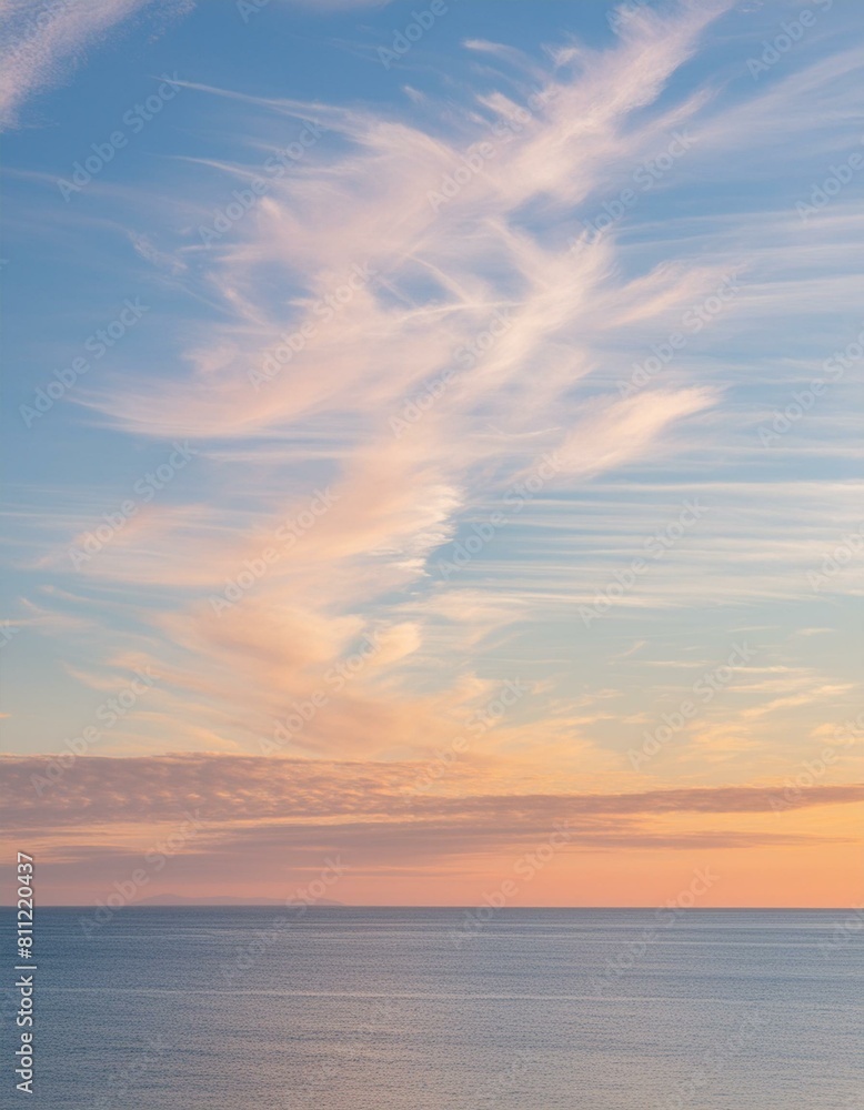 Azure Reverie: Sunset Symphony with Pink Cirrus Clouds Azure Reverie: Sunset Symphony with Pink Cirrus Clouds
