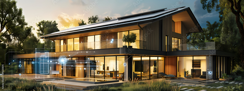 Next-Gen Housing: Solar Panels and Smart Interfaces