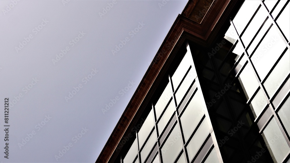 office building facade against the sky office building facade against the sky