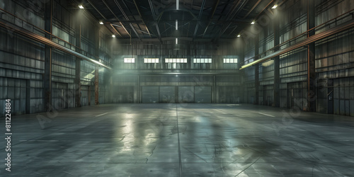 there is a large empty warehouse with a lot of windows