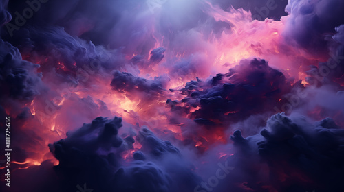 a close up of a cloud filled with lots of red and purple clouds photo