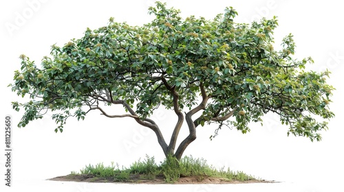 Create a realistic 3D model of a single  fully grown Jacaranda mimosifolia tree  complete with leaves  flowers  and a detailed trunk and root system.