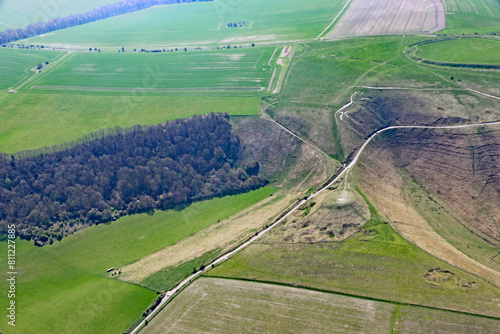 Hills of Uffington White Horse in Oxfordshire photo