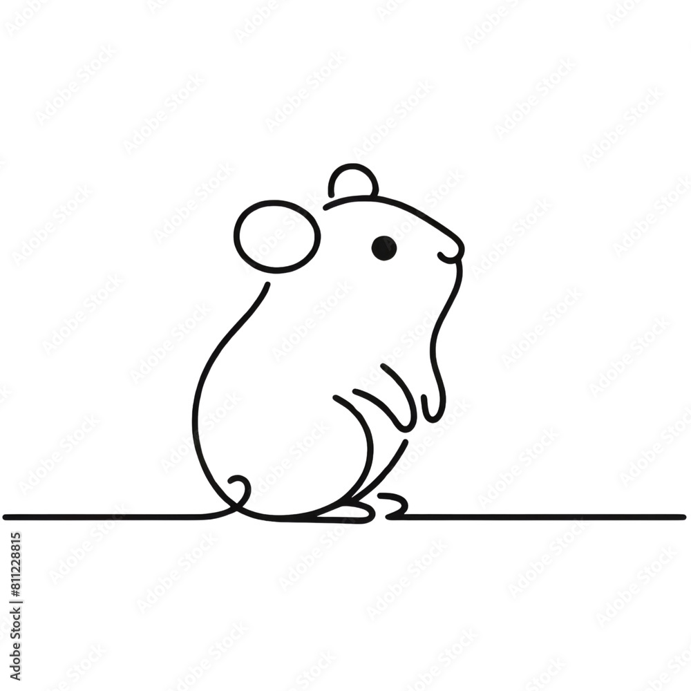 Minimalist hamster line art. Illustration on a transparent background Minimalist hamster line art. Illustration on a transparent background