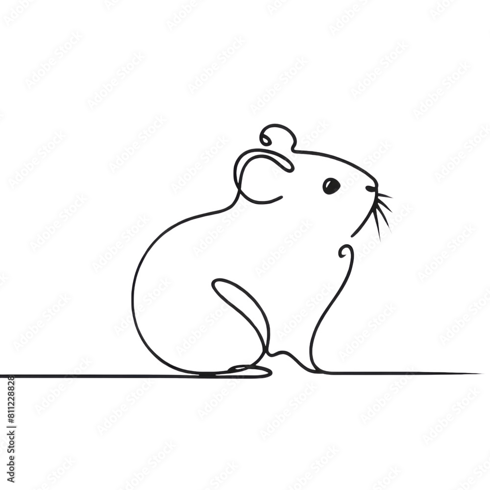 Minimalist hamster line art. Illustration on a transparent background Minimalist hamster line art. Illustration on a transparent background