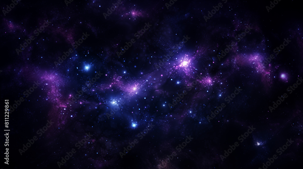 purple and blue stars in a dark space with a black background