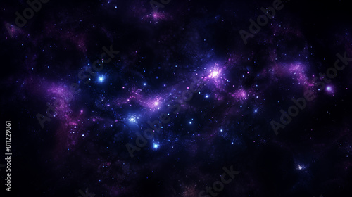 purple and blue stars in a dark space with a black background