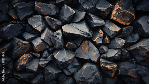 illustration of a lot of small black slate stone, backgrounds