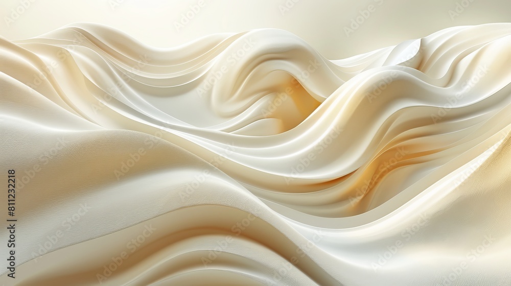 Obraz premium Rounded lines on a light background, rendered in 3D