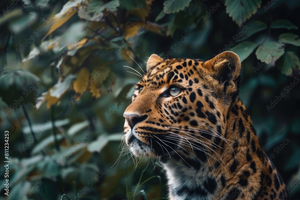 Obraz premium Wildlife Encounter: Amazing Persian Leopard, Majestic Mammal and Fearsome Predator of the Forest