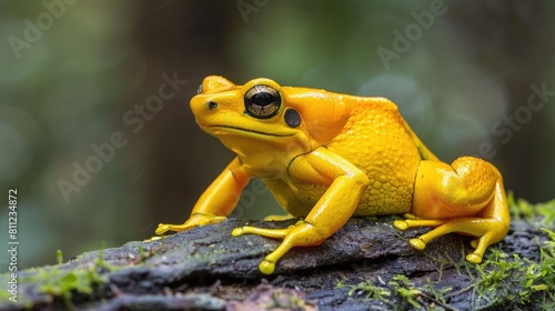 Phyllobates Terribilis - The Golden Poison Frog With Yellow Toxic Skin and A Colorful Personality photo