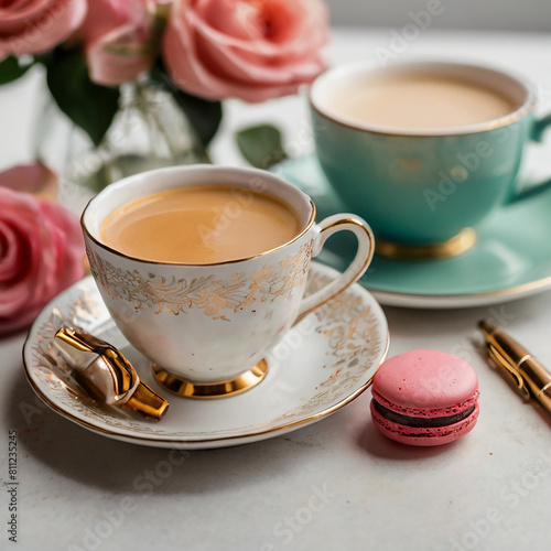 cup of tea and macaroons, cup of tea, 