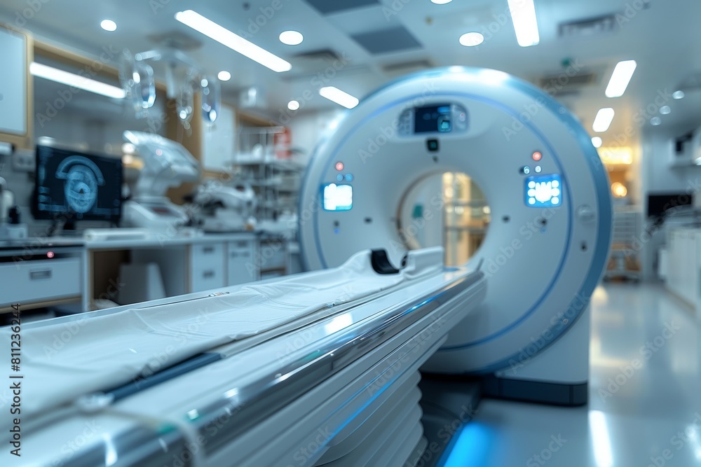 An image showcasing a modern and sophisticated CT scanner in a clinical setting poised for medical diagnostics An image showcasing a modern and sophisticated CT scanner in a clinical setting poised for medical diagnostics