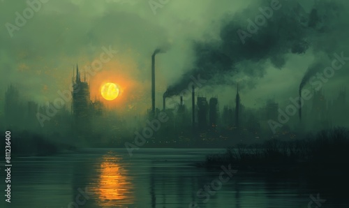 Air pollution, industrial emissions, poor ecology. photo