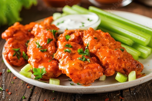 Pub-Style Buffalo Chicken Tenders with Roasted Flavor and Fresh Celery photo