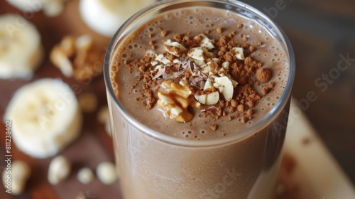 Indulge in a Delicious and Nutritious Chocolate Peanut Butter Smoothie with Organic Fruits and Nuts