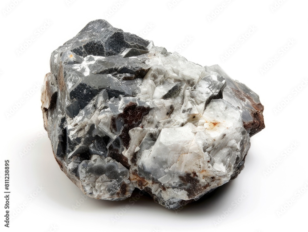 Kimberlite Mineral Peeking Through Isolated White Background - Stone, Rock, Ore, Natural Beauty Kimberlite Mineral Peeking Through Isolated White Background - Stone, Rock, Ore, Natural Beauty