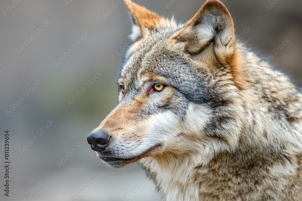 Portrait of a wolf (Canis lupus lupus)
