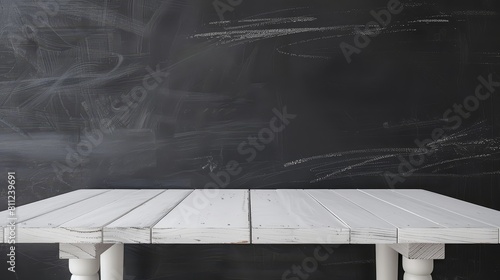 Minimalist design featuring an empty table with a black marble surface  set against a dark wall for a sophisticated look