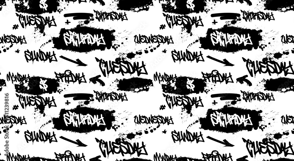 Seamless graffiti pattern. Seamless graffiti pattern.