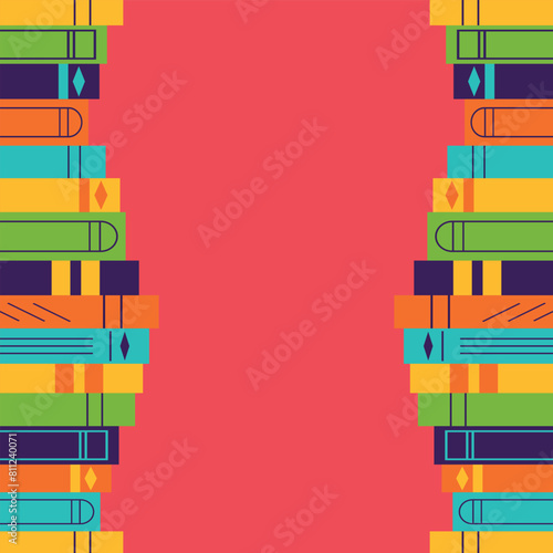 Book illustration. Literary background in flat style. Concepts for web banner, background, wallpaper, advertising. Vector illustration, EPS 10.
