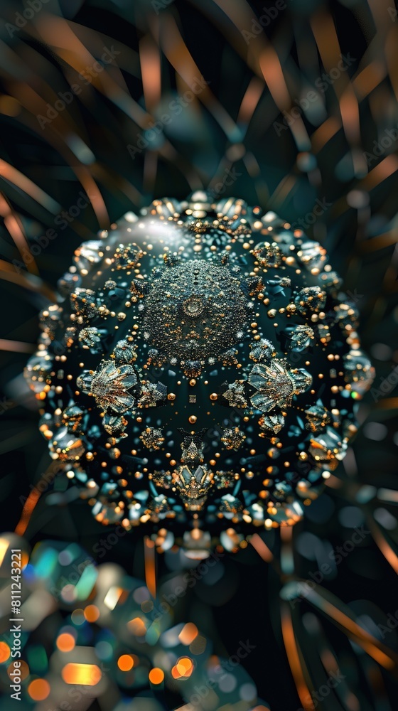 A digitally generated image showcasing an intricate fractal sphere with glowing elements A digitally generated image showcasing an intricate fractal sphere with glowing elements